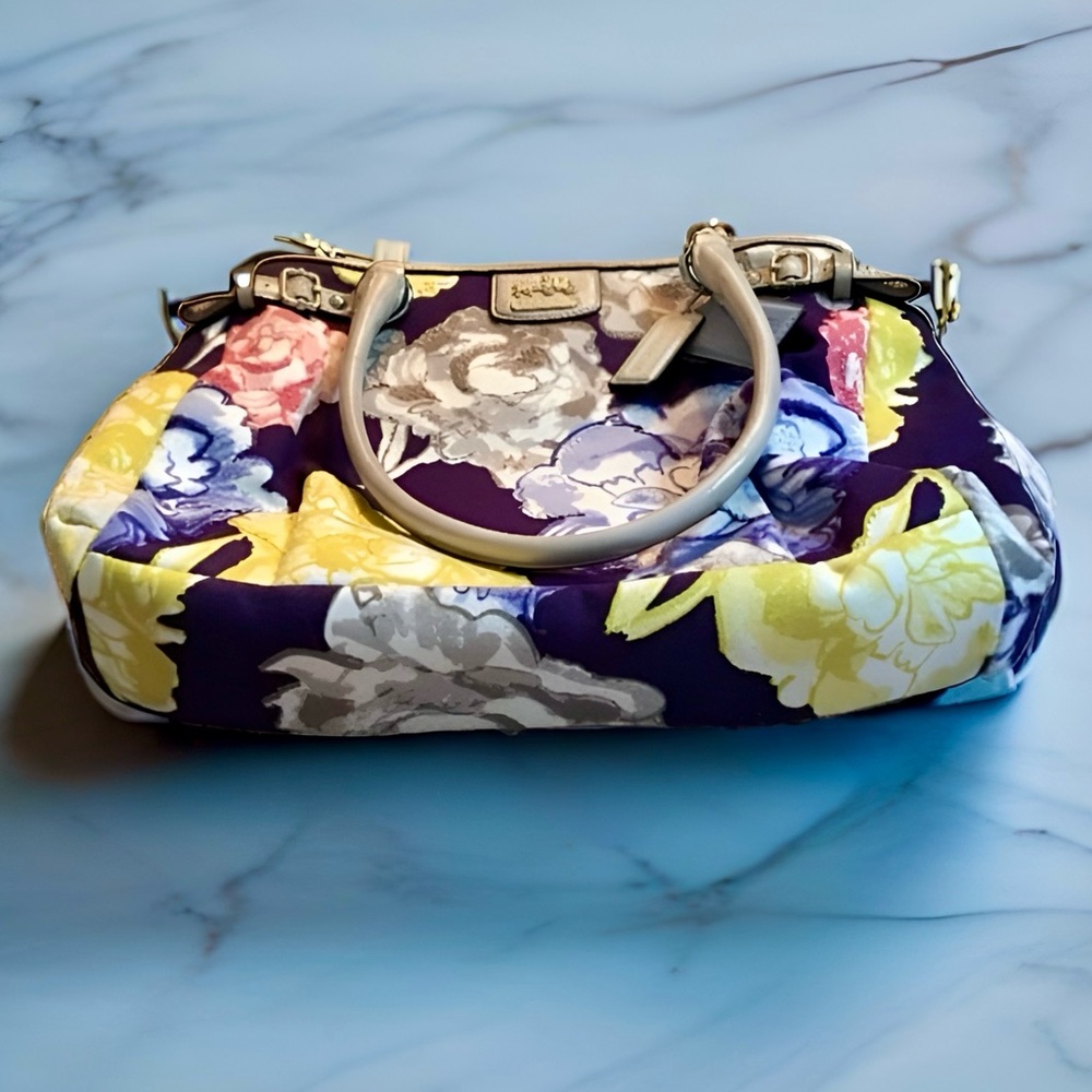 COACH Madison Floral Kara Carryall Satchel - Picture 6 of 10